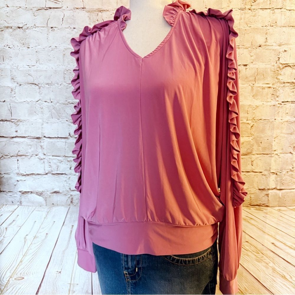 Catherine Malandrino Ruffle jersey top